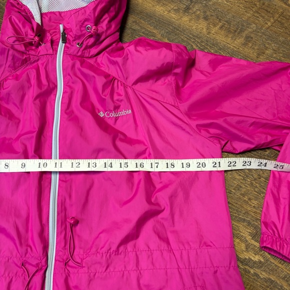 Columbia Stone Creek LightWeight Jacket Wind Breaker Womens Large Pink Cinched - Picture 3 of 13